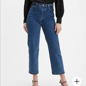 levi’s ribcage straight leg jeans in georgie wash